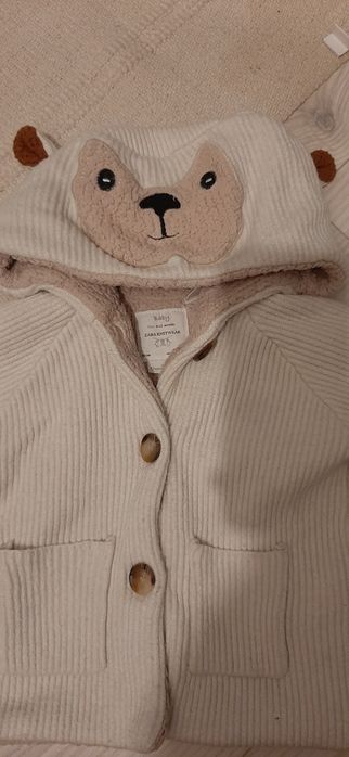 Ciepła bluza, kurtka zara z misiem