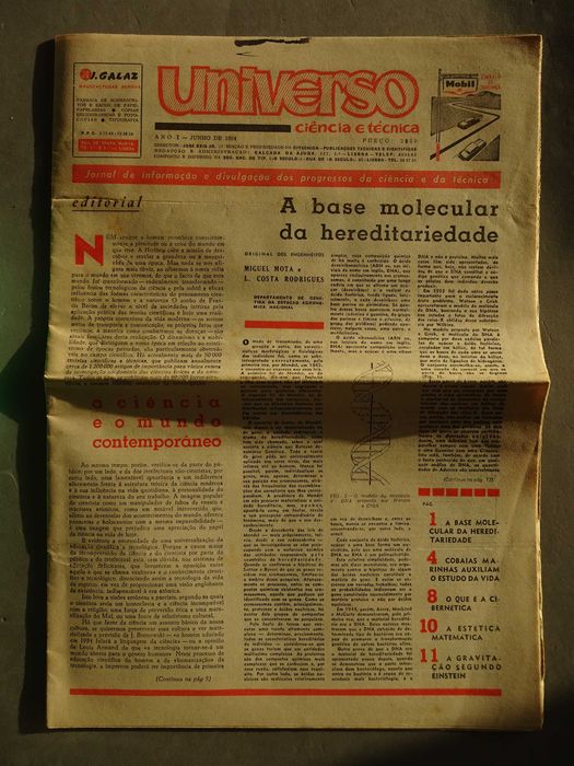 Antigo jornal Universo Ciência e Técnica - Ano I - 1964