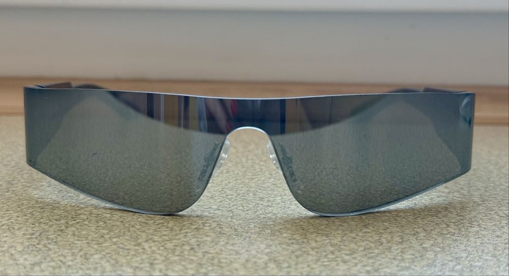 Balenciaga Mono Rectangle Sunglasses Black/ Dark Graphite - Shield