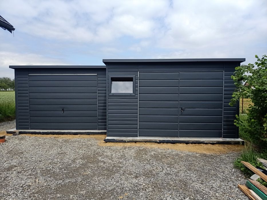 Garaze blaszaki 9x6 orzech mat  producent garazy