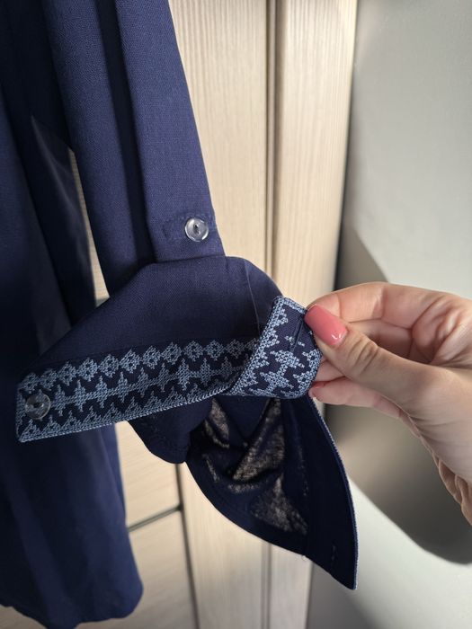 Чоловіча темно-синя вишиванка бавовняна ХХЛ-3ХЛ