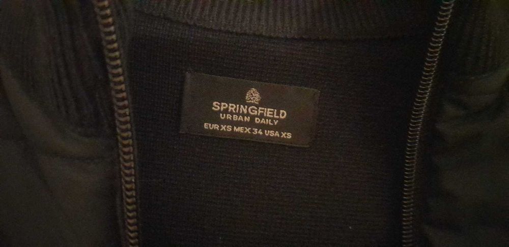 Springfield Casaco Algodão e Forro Gola Subida XS Azul Escuro