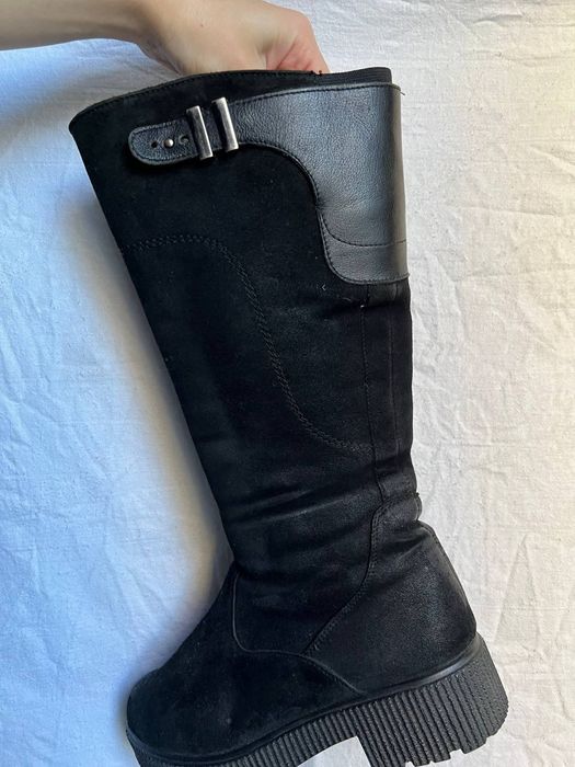 Чоботи зимові замша.