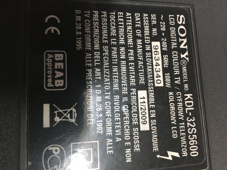 TV Sony KDL-32S 5600
