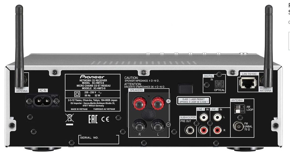 Музыкальный центр PIONEER HM72 CD Wi-Fi BT FLAC MP3 FM STREEM AUX пульт, акустика.