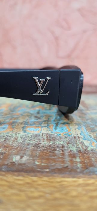 Czarne okulary podłużne męskie logowane premium