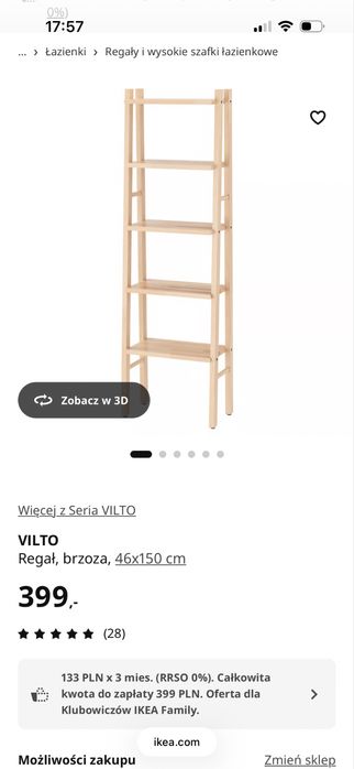 Regał drewniany Ikea Vilto