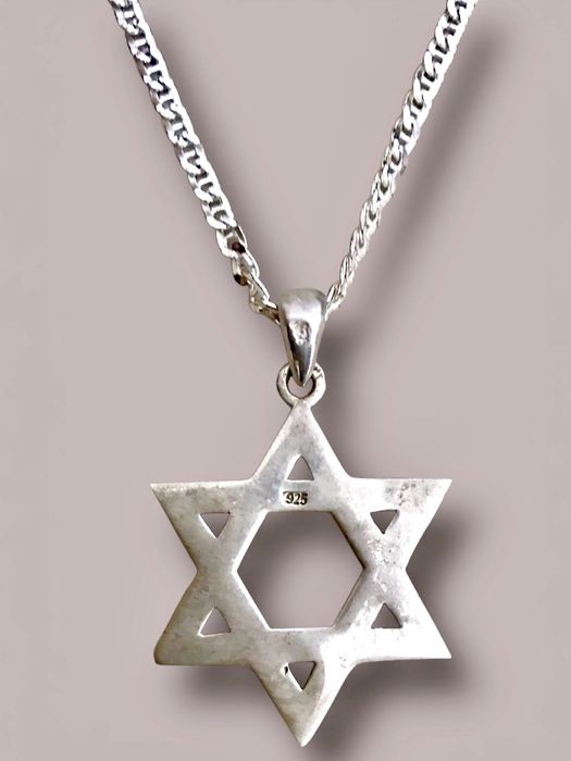 Масивний набір зі срібла 925: кулон Маген Давид та ланцюжок (Єрусалим)