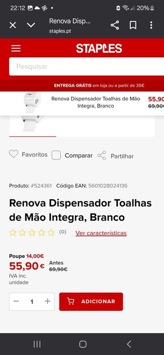 Dispensadores papel RENOVA novos