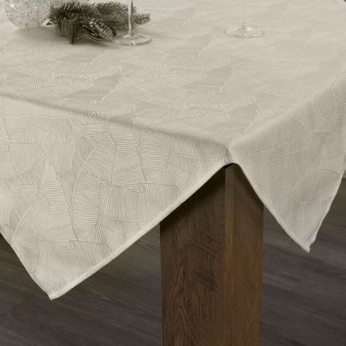 Obrus 85x85 Isla kremowy żakardowy