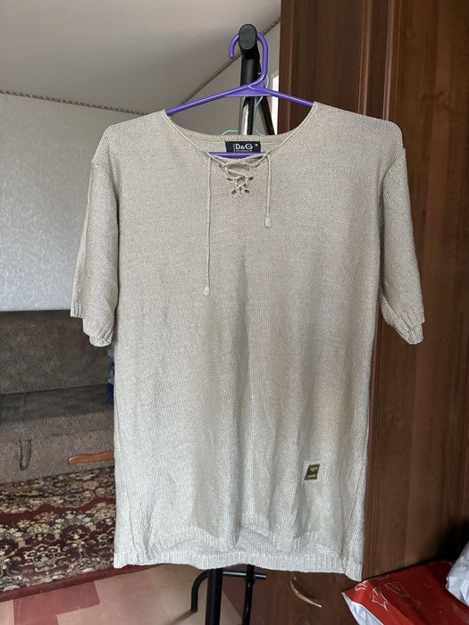 Вязаная мужская футболка Dolce Gabbana оригинал casual style ( M-L размер )