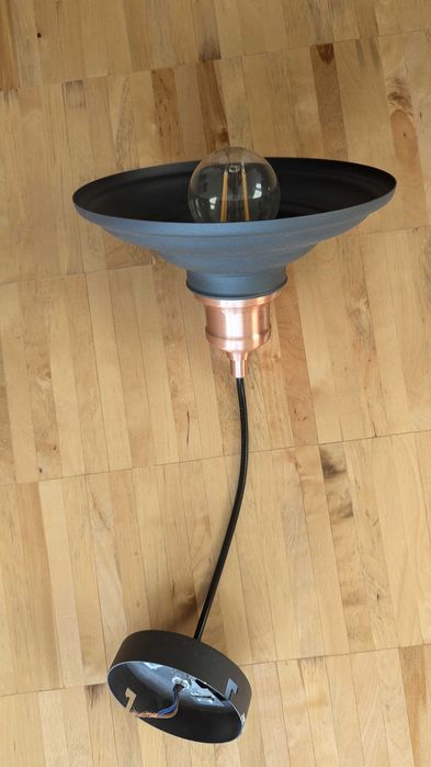 Lampa wisząca czarna/miedziana