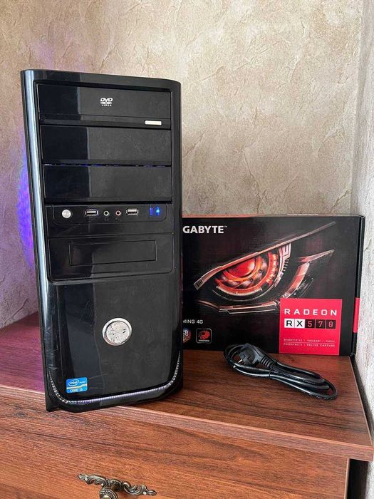 Игровой компьютер RX 570 Стаціонарний ПК 4 ядра Системний блок 500 SSD