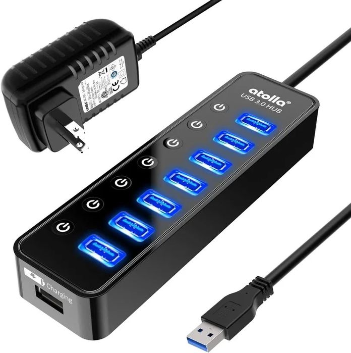 Hub koncentrator rozdzielacz 7 USB zasilanie