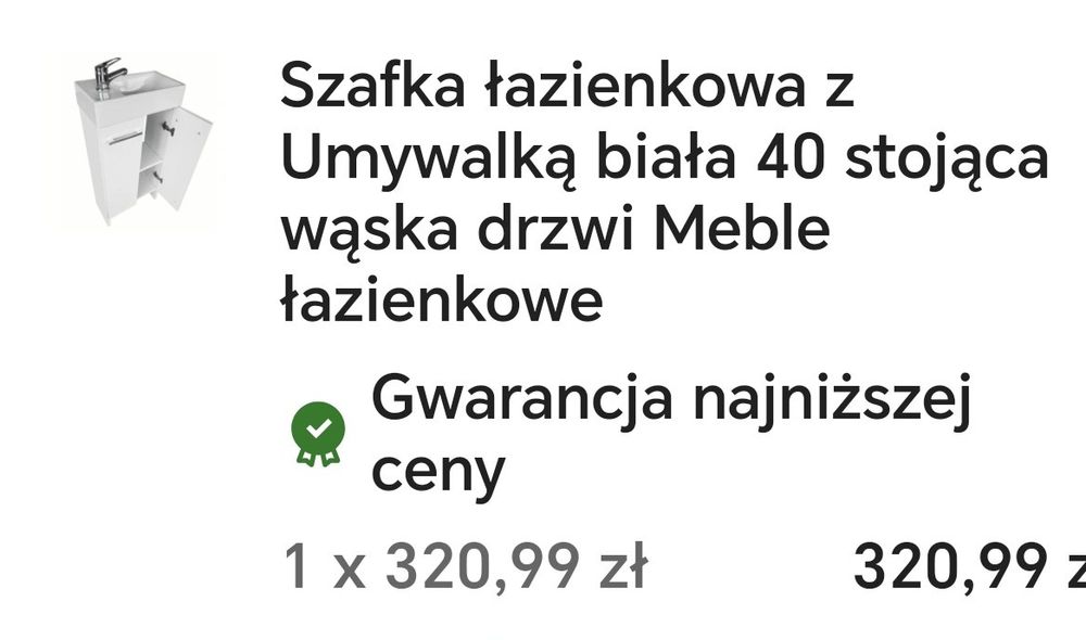 Rezerwacja Szafka z umywalką 40