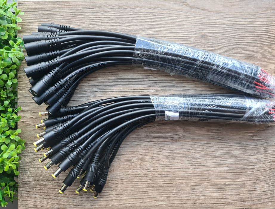 Штекер DC 5.5x2.5 папа мама 0,75 мм2 AWG 18 длина 30 см DC 5.5*2.5