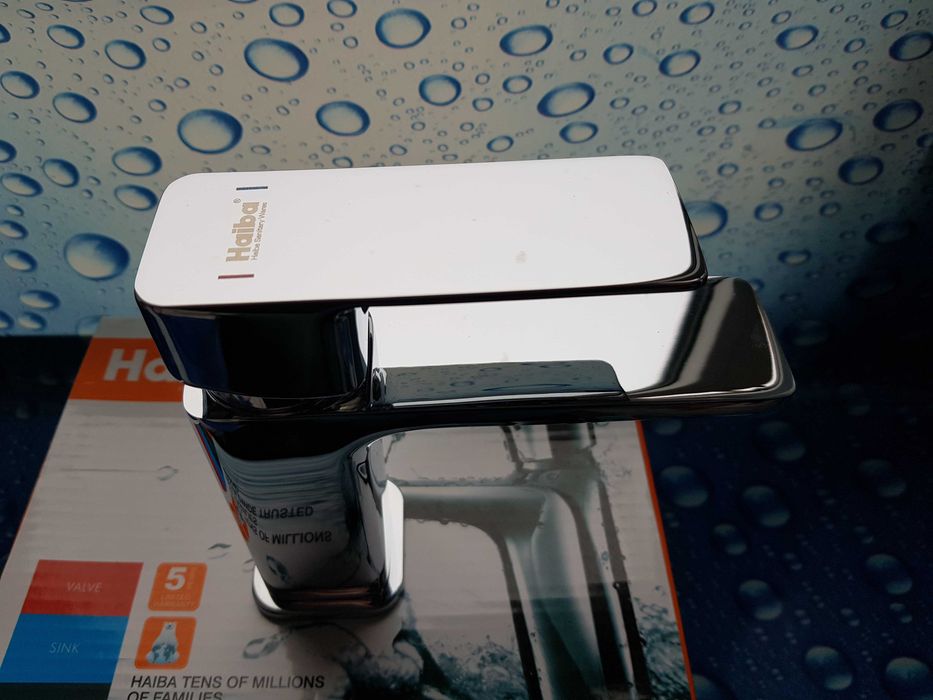 Смеситель змiшувач для умывальника Haiba Kubus 001 Латунь 100%