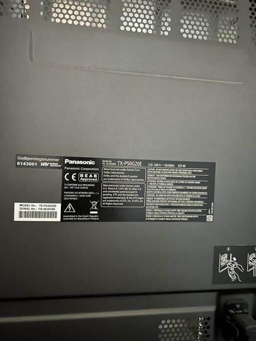 TV Plasma Panasonic Viera TX-P50G20E avariada - vendo para peças
