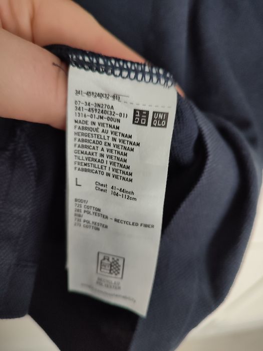 Uniqlo L granatowa koszulka polo