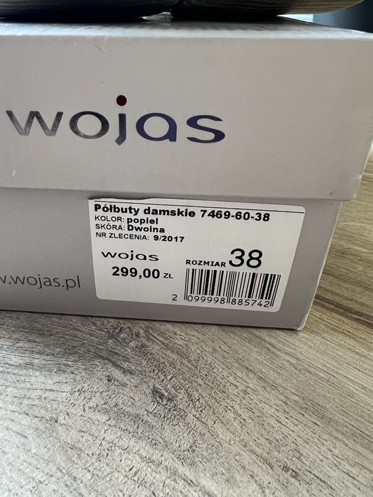 Mokasyny Wojas 38 PL zamsz frędzle szare