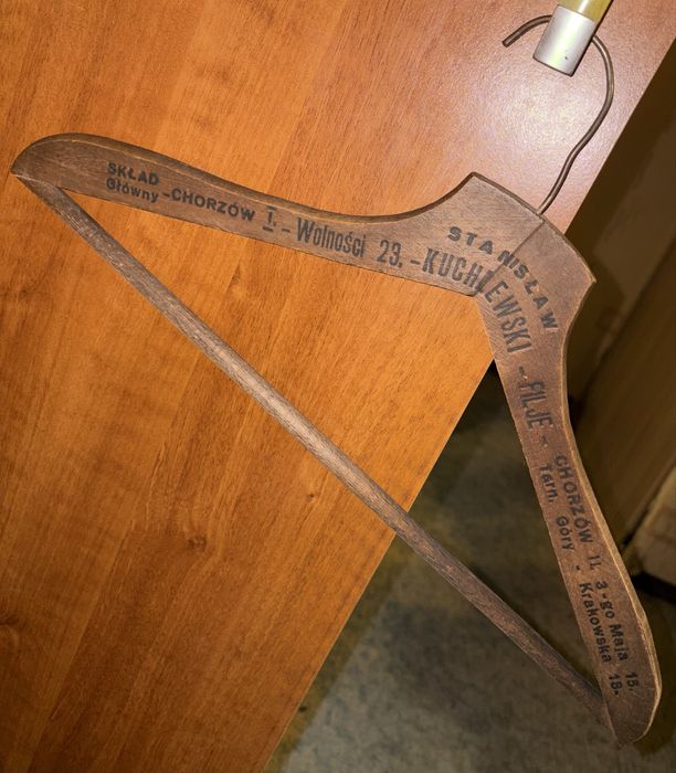 Przedwojenny wieszak reklamowy STANISŁAW KUCHLEWSKI  Chorzów II RP