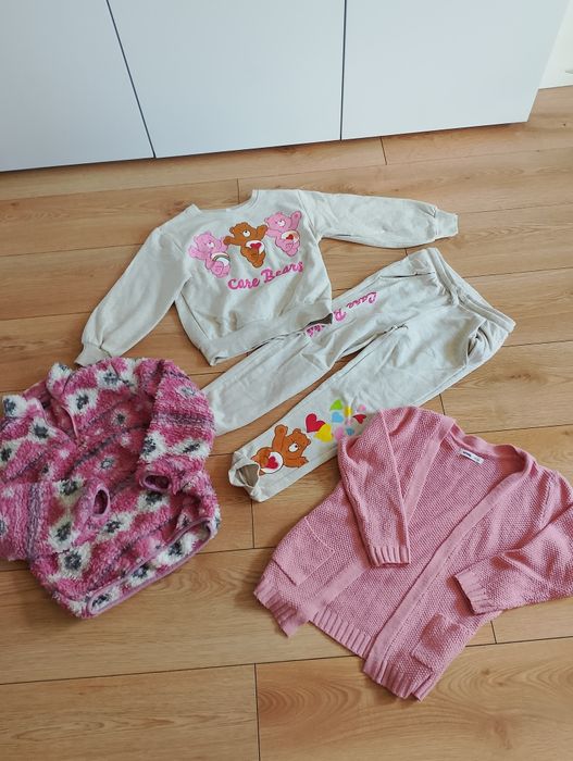 Dresik 128 plus bluza ciepła i narzutka