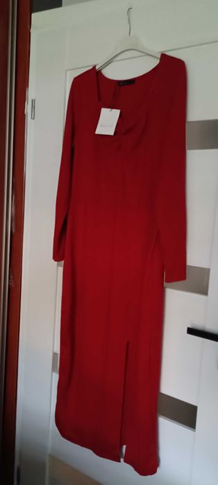 Elegancka bordowa sukienka  L - Mochito.