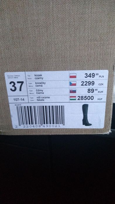Kozaki Lasocki czarne r. 37