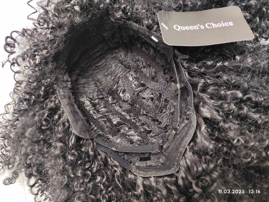 Peruka premium afro loki czarna gęsta objętość wig