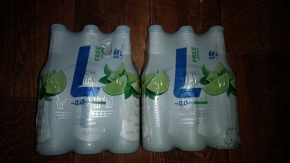 Piwo bezalkoholowe Lech 0% limonka mięta - 12 sztuk