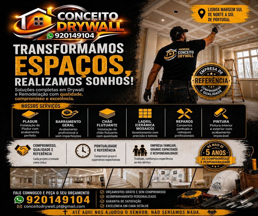 Trabalhos remodelações e acabamento