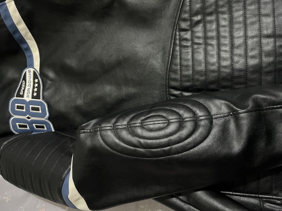 Jaqueta de couro legítimo para motociclista - 2XL