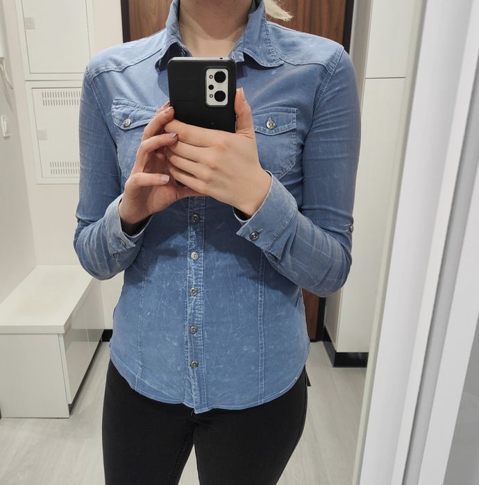 Casualowa koszula damska błękitna