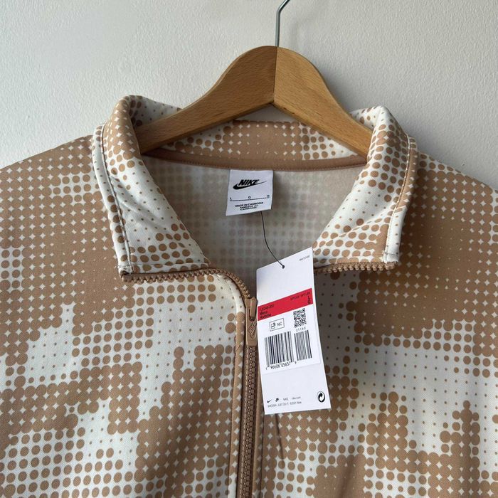 Nike Fleece Pocket Halfzip Jacket Beige Fullprint Kurtka Bluza