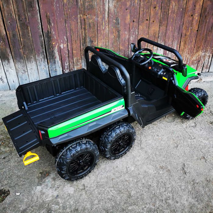 UTV GATOR JOHN DEERE 24V 800W 6x6 Elektryczny Wywrotka Auto Akumulator DUMPER 2 DZIECI