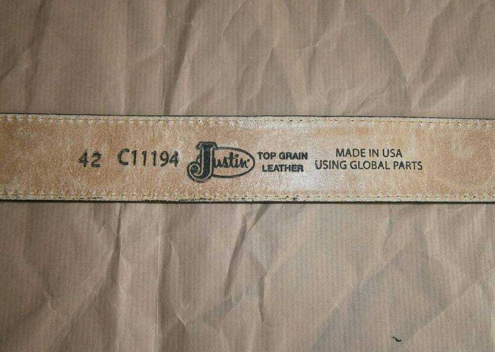 Новый премиум кожаный ремень пояс "JUSTIN" (Made in USA)