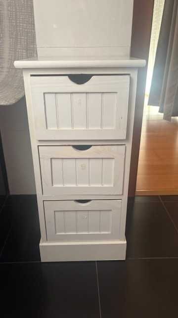 Móvel de WC, com 3 gavetas, em madeira