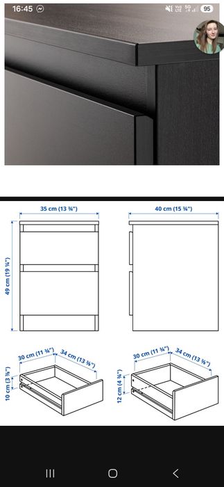 Szafka nocna KULLEN ikea czarna