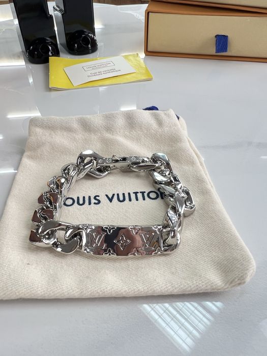 Браслет LOUIS VUITTON monogram logo Silver Color