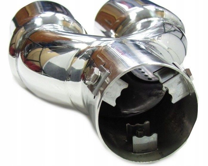 KOŃCÓWKA Wydechu Sportowa Chrom Duża PODWÓJNA 2x 76mm DYFUZOR Sklep