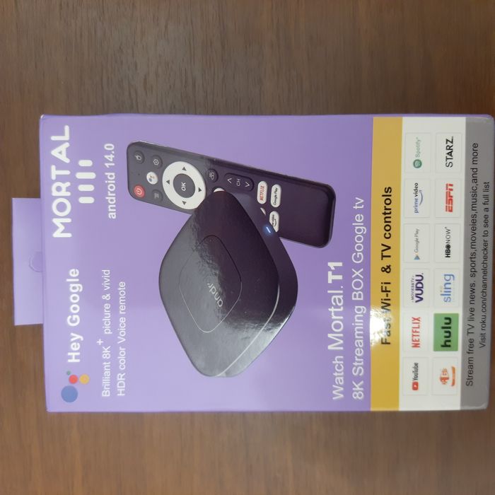 Нова Смарт ТВ приставка Андроїд 14 Mortal T1 Tv box