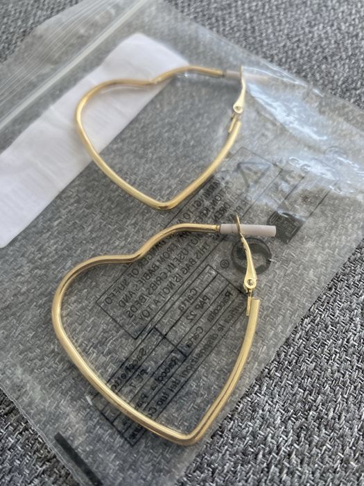 Kolczyki serca zlote nowe