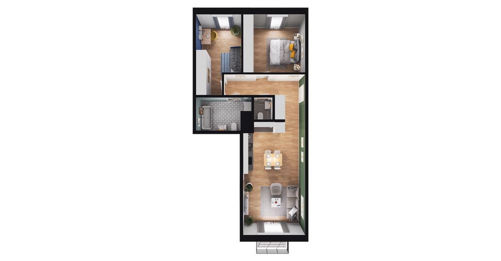 3-pokojowe mieszkanie 63 m² + balkon Bez Prowizji - Ansicht 2