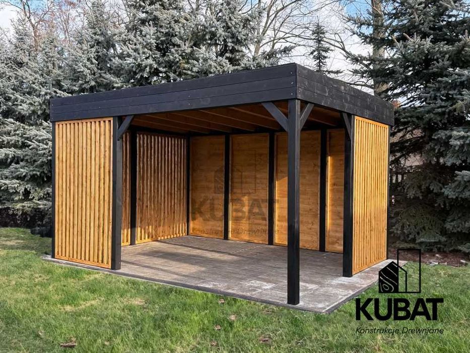 Nowoczesna altanka  3x4 z jednospadowym dachem | altana ogrodowa