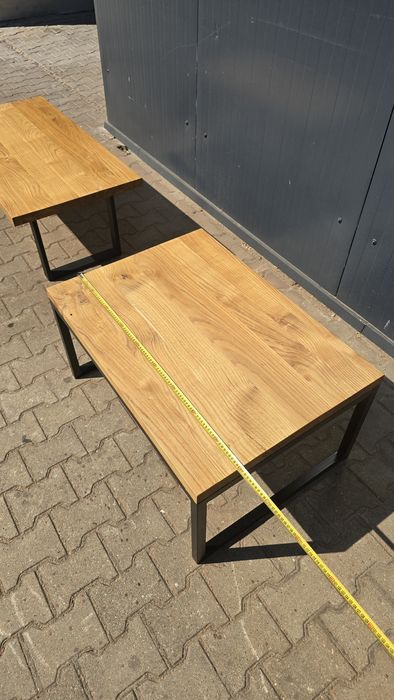 Ława dębowa metal drewno