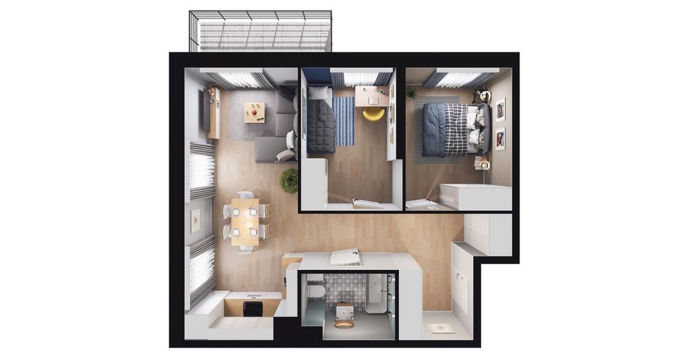 3-pokojowe mieszkanie 54m2 + balkon