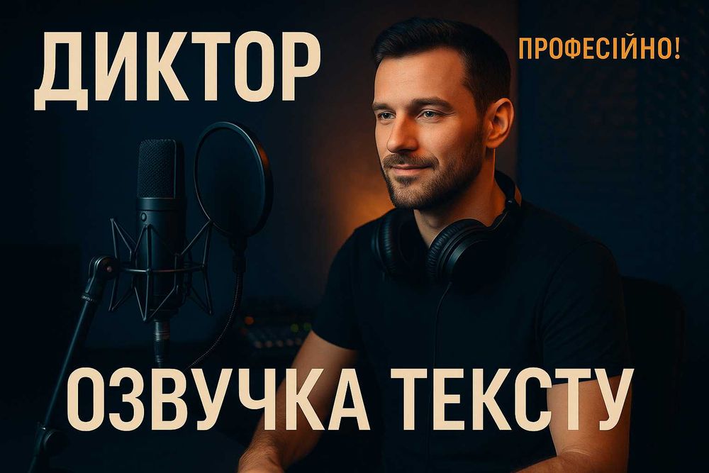 ДИКТОР / Озвучка тексту / ПРОФЕСІЙНО!!!