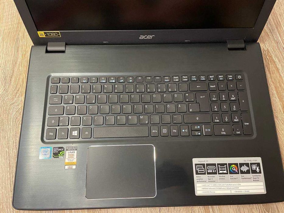 Ігровий Acer Aspir  E17   Nvidia GTX 950m 2Gb| I7-6500U | 17.3Full HD