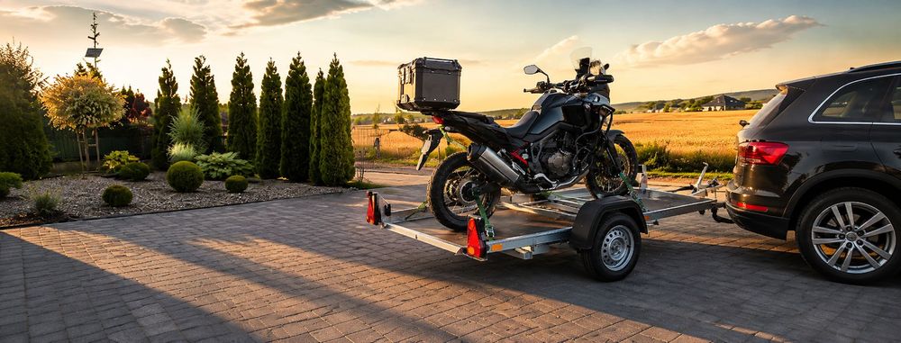 MotoPrzyczepa bezpieczny transport 1 lub 2 motocykli