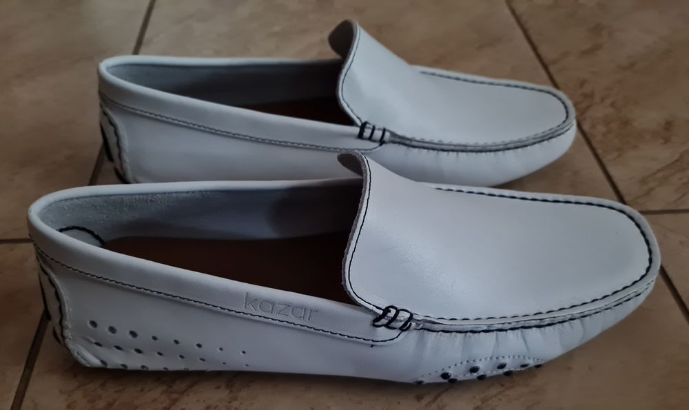NOWE Mokasyny męskie KAZAR białe 100% skórzane (rozmiar 42) ORYGINALNE
